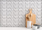 White Long Stripes Peel and Stick 3D Tiles